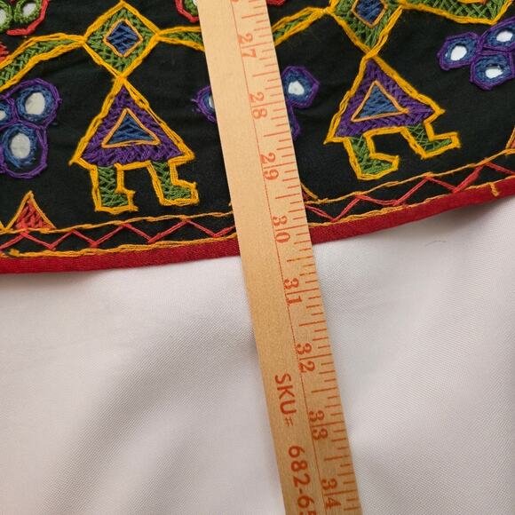 Handcrafted Red Gypsy Kutchi Hand Embroidered Mirrow Imag Ethnic Maxi Skirt XL - Picture 5 of 13